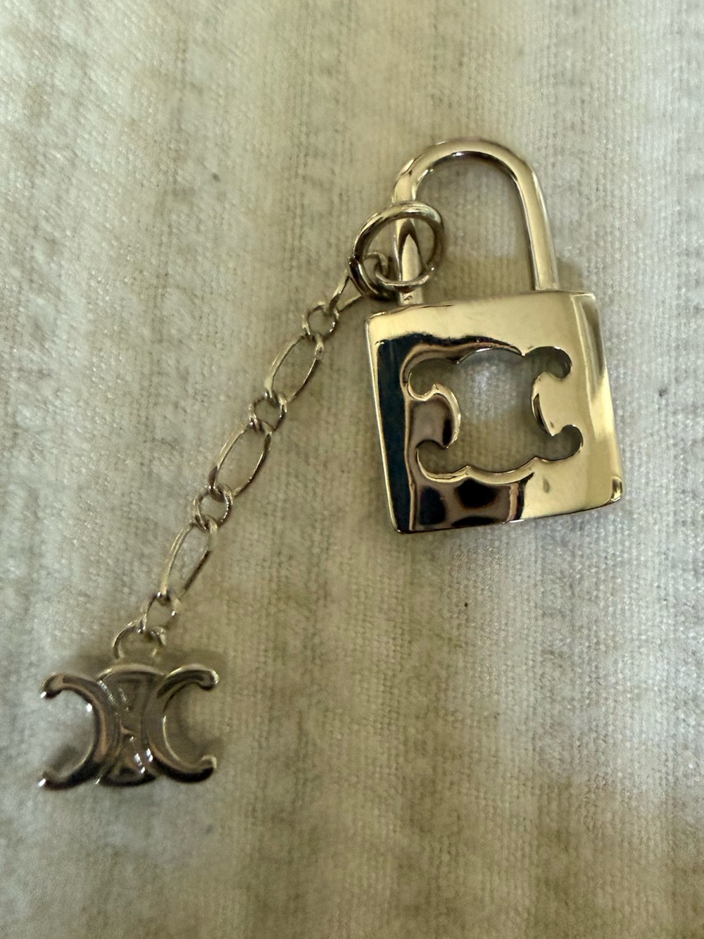 Silver-tone Padlock Charm